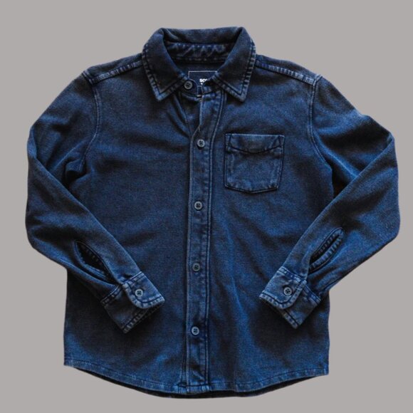 Soft Blue Denim Button Up Shirt: 4T - Picture 1 of 5